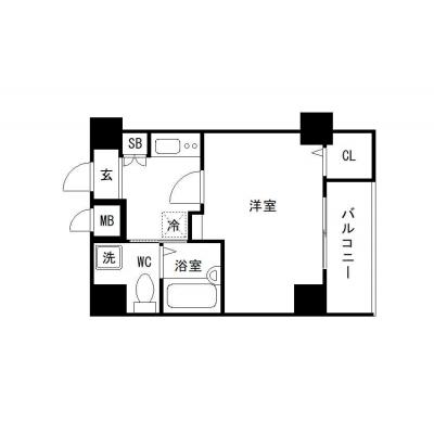 OneLife新橋コミュニティー2nd【▼汐留シティセンター、虎ノ門ヒルズ森タワー徒歩圏内,□バストイレ別,浴室乾燥機】の間取り図