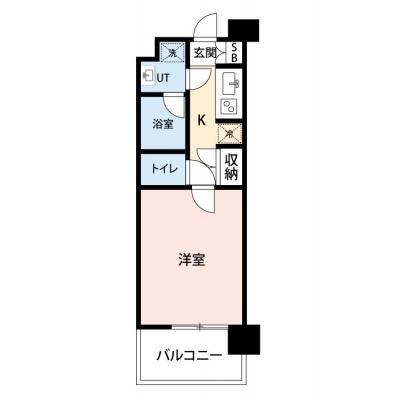 【60日以上の利用でお得🌈】【禁煙🚭/Wi-Fi無料🌐】マイナビSTAYガーデンシティ本町　408の間取り図