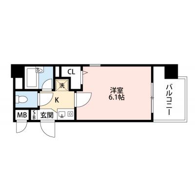  🌈10月・11月入居なら1日1,000円OFF！（120日間適用）🌈◆パシオン神戸三宮１３＜Wi-Fiレンタルあり(有料)＞【風呂トイレ別★オートロックあり★】の間取り図