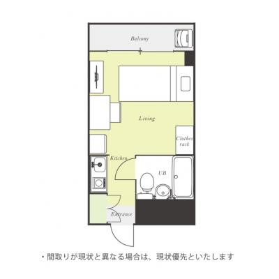 ユニオンマンスリー仙川ソアヴィータ１　205　1R・シングル☆【禁煙ルーム】桐朋学園大学まで徒歩通学/京王線沿線で新宿駅へ乗換なしでアクセスの間取り図