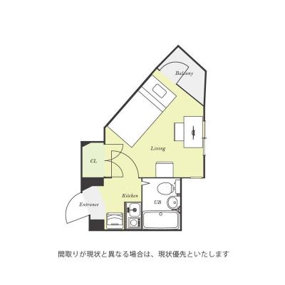 ユニオンマンスリーみずほ台１　307　1K・シングル☆デスク・チェア完備♪深夜3時まで営業のディスカウントストア・ビッグエーまで徒歩3分の間取り図