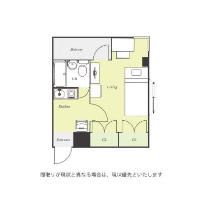 ユニオンマンスリー浦安７　301　1K・シングル☆角部屋＆2面採光♪デスク・チェアのあるお部屋/東京ベイ・浦安市川医療センターまで徒歩5分の間取り図