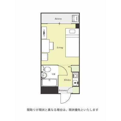 ユニオンマンスリー西横浜４　206　1R・シングル☆テレワークや勉強におすすめデスク・チェア完備♪洗濯機や電子レンジなど生活家電のあるお部屋の間取り図