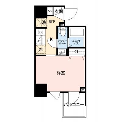 【🎉初期費用オフ｜お得なキャンペーン】【禁煙🚭/Wi-Fi無料🌐】マイナビSTAY川崎ザ・シティータワー　404の間取り図