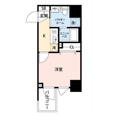 【🎉初期費用オフ｜お得なキャンペーン】【禁煙🚭/Wi-Fi無料🌐】マイナビSTAY川崎ザ・シティータワー　503の間取り図