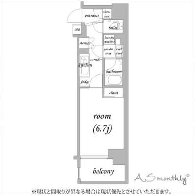 ≪🌲全ご利用期間の賃料を “60％OFF“ 実施中⇘🌳≫🐤初めての滞在でも安心🐤アスヴェル東本町Ⅱ 🚭 ［★No.5332021］の間取り図