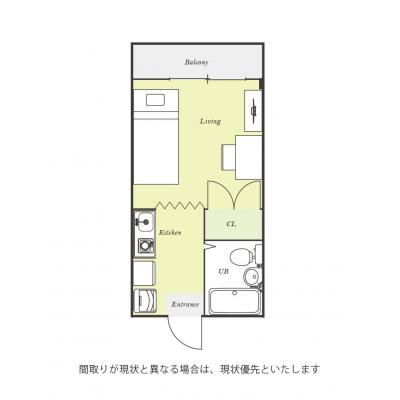 ユニオンマンスリー鶴川３　206　1R・シングル☆デスク・チェア完備！室内洗濯機など生活家電のあるお部屋の間取り図