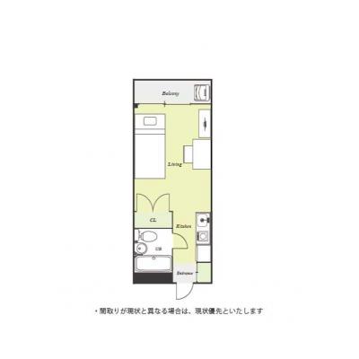 ユニオンマンスリー鶴川２　102　1R・シングル☆◆インターネット固定回線（有線・Wi-Fi）無料の部屋◆デスク・チェアのあるお部屋の間取り図