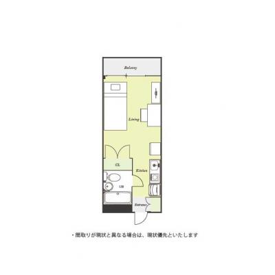 ユニオンマンスリー鶴川２　105　1R・シングル☆◆インターネット固定回線（有線・Wi-Fi）無料の部屋◆デスク・チェアのあるお部屋の間取り図