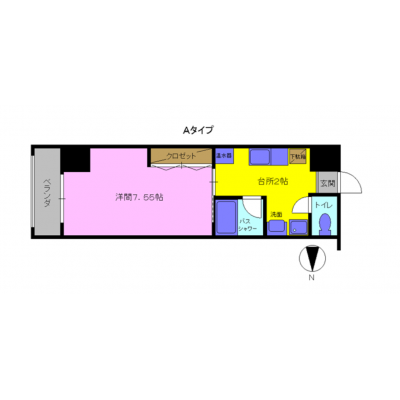 クボタマンスリー大分駅南　【★大分駅南口付近、徒歩圏内♪　コンビニ、スーパー近くにあり。飲食店も近くに多数あります！】の間取り図