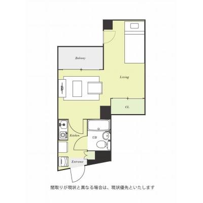 ユニオンマンスリー坂戸３　303　1K・シングル☆角部屋♪モニター付きインターフォン＆室内洗濯機完備/ソファのある広々26㎡のお部屋の間取り図