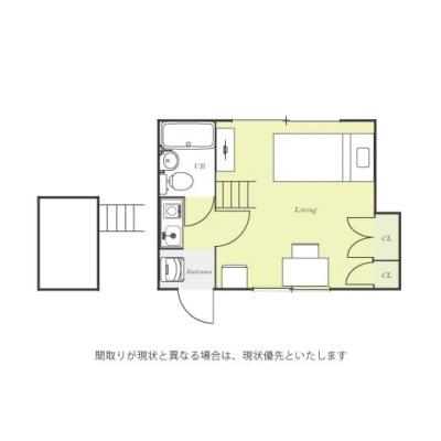 ユニオンマンスリー浦安５　110　1K・シングル☆◆インターネット固定回線（有線・Wi-Fi）無料の部屋◆デスク・チェアのあるお部屋の間取り図