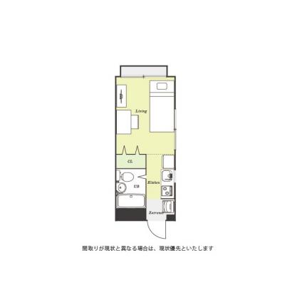 ユニオンマンスリー西国分寺３　104　1R・シングル☆人気の角部屋＆2面採光♪モニター付きインターフォン＆室内洗濯機完備！デスク・チェア付きの間取り図