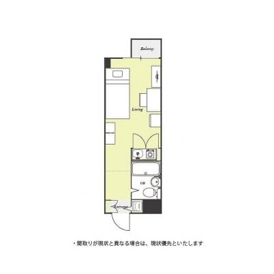 ●2026年5月10日から入居可●ユニオンマンスリー中山１　402　1R・シングル☆デスクチェアや室内洗濯機などの家具家電付き！物件近くにはまいばすけっともありお買い物も便利の間取り図