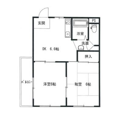 ◆パシオン尼崎ファミリー３【２DKタイプ・ファミリーＯＫ！】の間取り図