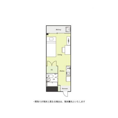 ユニオンマンスリー橋本７　301　1R・シングル☆人気の角部屋物件！うれしいたっぷり収納付き♪/JR横浜線・JR相模線・京王相模原線沿線の間取り図