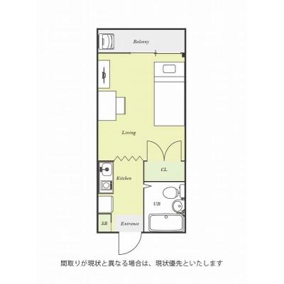 ユニオンマンスリー八王子長沼２　204　1R・シングル☆電子レンジや掃除機など生活家電完備♪デスク・チェアのあるお部屋の間取り図