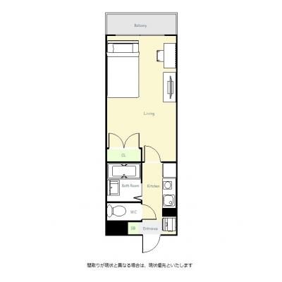 ●2026年4月22日から入居可●ユニオンマンスリー多摩センター１　403　1K・セミダブル☆多摩センター周辺の通勤通学におススメ！八王子エリア町田エリアへのアクセスも！の間取り図