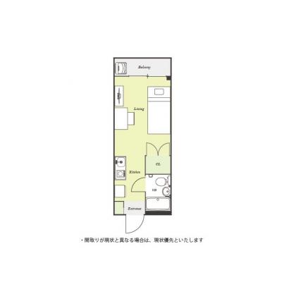ユニオンマンスリー武蔵浦和２　216　1R・シングル☆洗濯機や電子レンジなど生活家電完備＆デスク・チェアのあるお部屋の間取り図
