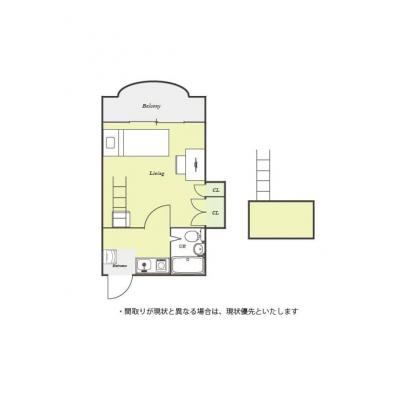 ユニオンマンスリー浦安５　213　1K・セミシングル☆◆インターネット固定回線（有線・Wi-Fi）無料の部屋◆ロフト付きのお部屋！の間取り図