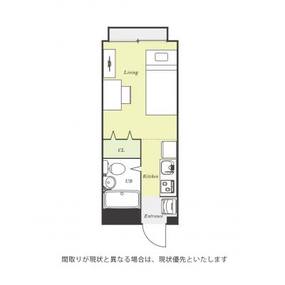 ユニオンマンスリー西国分寺３　202　1R・シングル☆2口ガスコンロ＆2ドア冷蔵庫完備で自炊にもオススメ！デスク・チェアのあるお部屋の間取り図