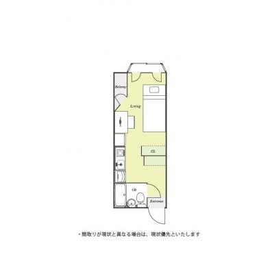 ユニオンマンスリー坂戸駅前１　206　1R・シングル☆【禁煙ルーム】セキュリティ面も安心のモニター付きインターホン完備！の間取り図