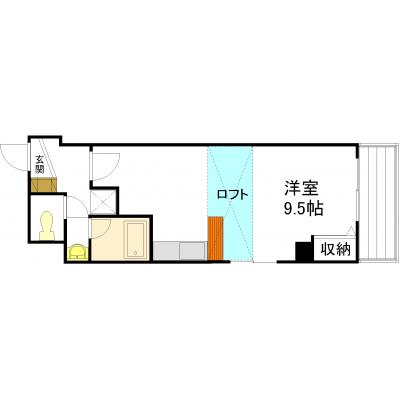 エールマンスリー幟町　参番館　(4-1)　【★無料WI-FI標準装備（無制限）★、広島電鉄銀山町駅、八丁堀駅、32型TV、ロフト付き、角部屋】の間取り図