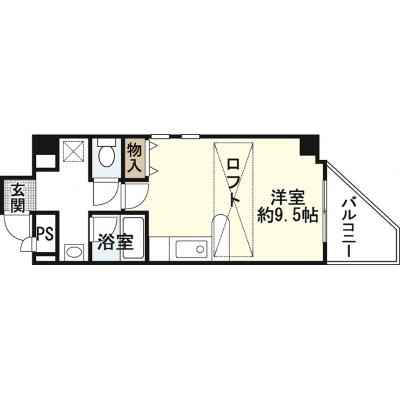 エールマンスリー幟町　参番館　(4-2)　【★無料WI-FI標準装備（無制限）★、広島電鉄銀山町駅、八丁堀駅、コンビニ至近、乾燥機付き洗濯機】の間取り図