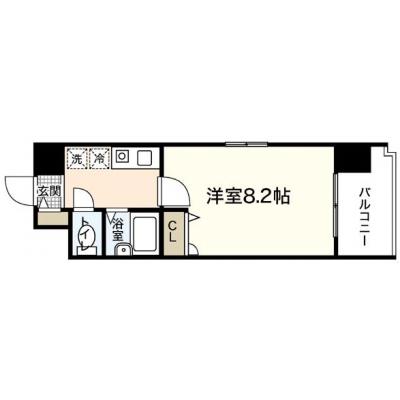 エールマンスリー平和公園西　弐番館　(6-4)　【★無料WI-FI標準装備（無制限）★、乾燥機能付洗濯機、南向き、平和公園近く】の間取り図