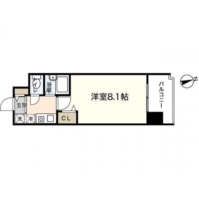 エールマンスリー平和公園西　弐番館　(4-6)　【★無料WI-FI標準装備（無制限）★　平和公園近く　乾燥機能付洗濯機　ソファー付き】の間取り図