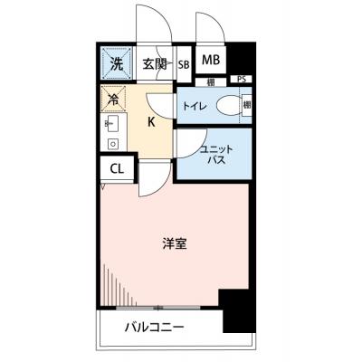 【🎉初期費用オフ｜お得なキャンペーン】【禁煙🚭/Wi-Fi無料🌐】マイナビSTAYミライエ鵜の木ステーションフロント　405の間取り図