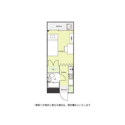ユニオンマンスリー河辺１　113　1R・シングル☆人気の角部屋物件！八王子・立川まで乗換なしの間取り図