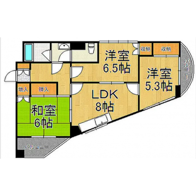 【オレンジマンスリー逆瀬川】♪♪新規オープン,大型ファミリー向け物件3LDK,室内リフォーム済み♪♪禁煙ルーム♪♪の間取り図