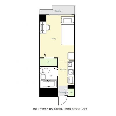 ユニオンマンスリー横浜中央２　605　1K・シングル☆京急本線　戸部駅　徒歩1分！女性にも安心「室内洗濯機」の間取り図