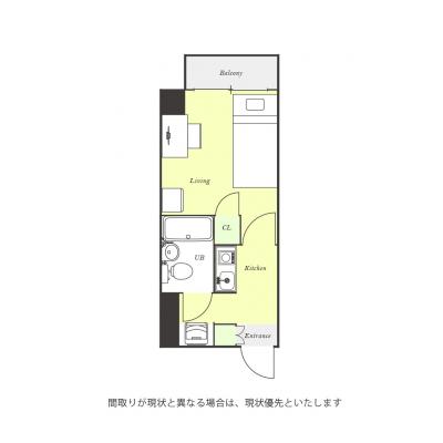 ユニオンマンスリー川崎４　201　1K・シングル☆京浜東北線　川崎駅　徒歩7分！女性にも安心「オートロック」「室内洗濯機」の間取り図