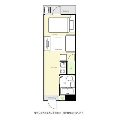 ユニオンマンスリー府中１　303　1R・セミダブル・くつろぎstyle☆京王線　府中駅　徒歩7分／JR南武線　分倍河原駅　徒歩9分の間取り図