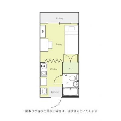 ユニオンマンスリー矢野口２　203　1R・シングル☆JR南武線沿線、登戸駅まで3駅/テレワークにおすすめデスクのあるお部屋の間取り図