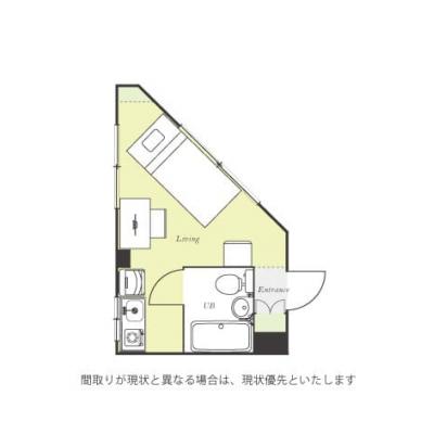 ユニオンマンスリー矢向１　101　1R・シングル☆人気の角部屋＆デスク・チェア＆洗濯機など生活家電のあるお部屋/JR南武線沿線、川崎駅や武蔵小杉駅へ乗換なしの間取り図