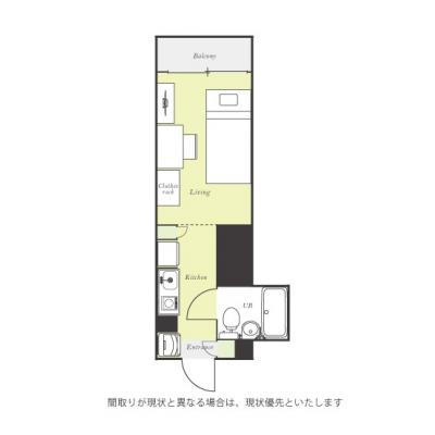 ユニオンマンスリー京急富岡１　309　1R・シングル☆安心のモニター付きインターフォン完備＆テレワークや勉強に嬉しいデスク・チェアがあるお部屋/金沢文庫駅から2駅＆の間取り図