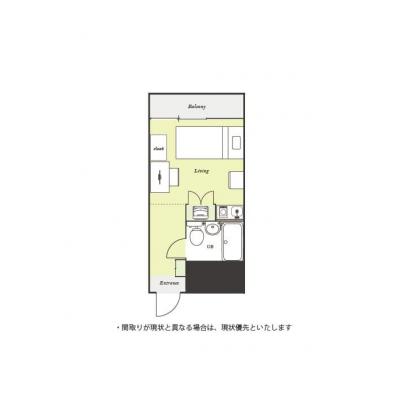 ユニオンマンスリー府中８　105　1R・シングル☆人気の角部屋物件。建物オートロック＆セキュリティ面も安心のモニター付きインターホン完備！京王線　府中駅　徒歩9分。新宿の間取り図