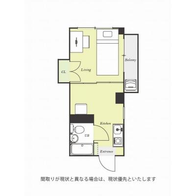 ●2026年3月16日から入居可●ユニオンマンスリー朝霞３　306　1DK・シングル☆人気の角部屋＆２面採光♪２ドア冷蔵庫や電子レンジなど生活家電のあるお部屋/東武東上線沿線/和光市駅まで1駅＆池袋の間取り図