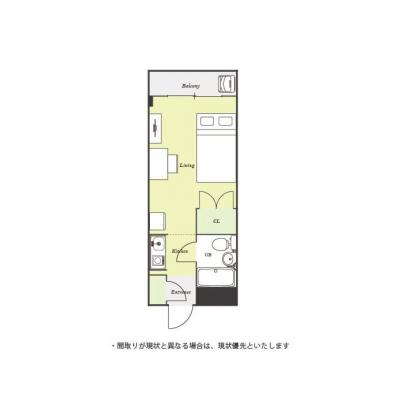 ●2026年4月19日から入居可●ユニオンマンスリーかしわ台駅前１　202　1R・セミダブル☆嬉しいたっぷり収納＆家具家電付きのお部屋。相鉄本線　かしわ台駅　徒歩2分。横浜・海老名方面へも乗り換えなの間取り図