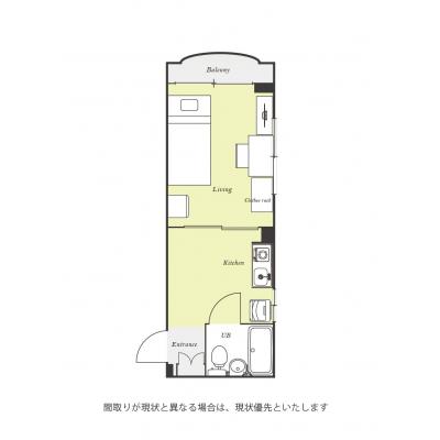 ユニオンマンスリーひばりヶ丘１　305　1K・シングル☆デスク・チェア完備♪室内洗濯機など生活家電のあるお部屋/西武池袋線沿線/池袋駅にダイレクトアクセス/駅チカにはの間取り図