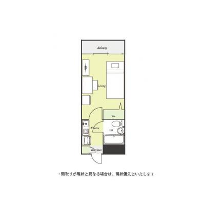 ●2026年5月4日から入居可●ユニオンマンスリー宮崎台５　106　1K・シングル☆人気の角部屋のお部屋♪セキュリティ面も安心のモニター付きインターホン完備。東急田園都市線　宮崎台駅　徒歩10分の間取り図
