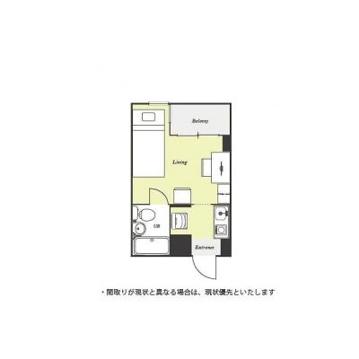ユニオンマンスリー千葉本八幡２　103　1R・シングル☆セキュリティ面も安心のモニター付きインターホン完備完備！の間取り図
