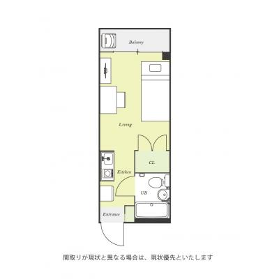ユニオンマンスリー永山３　207　1R・シングル☆デスク＆チェア完備♪２ドア冷蔵庫や電子レンジなど生活家電のあるお部屋/京王線と小田急線の２路線利用可能/新百合ヶ丘の間取り図