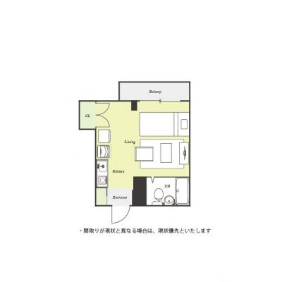 ユニオンマンスリー天王台１　203　1R・シングル☆【禁煙ルーム】一人掛けソファ＆2ドア冷蔵庫・室内洗濯機などの家具家電付き♪JR常磐線とJR成田線沿線の間取り図