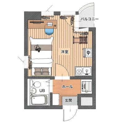 レントライフマンスリー横浜戸部本町C【契約・事務手数料無料！】の間取り図