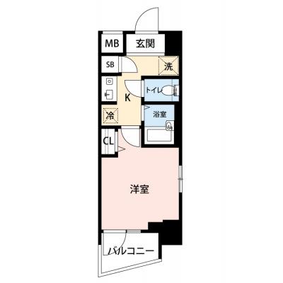 【🌷新生活応援キャンペーン🌷】【禁煙🚭/Wi-Fi無料🌐】マイナビSTAY赤羽橋駅前　803の間取り図