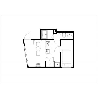 東京スカイツリー・浅草寺が徒歩圏内/築浅/デザイナーズ/トリアス540　401の間取り図